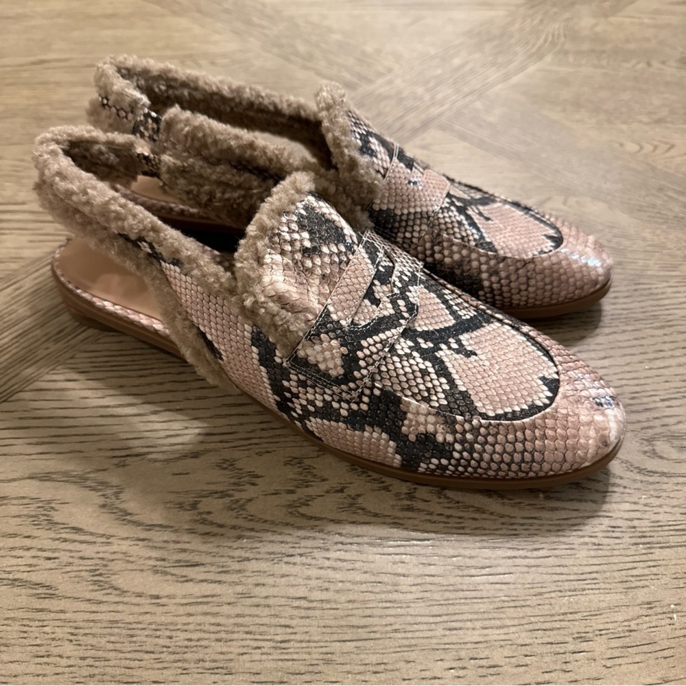Unique Aerosoles GABRIELLE Fur Lined Snake Print Slip On Loafer Womens Size 11 - Picture 3 of 4